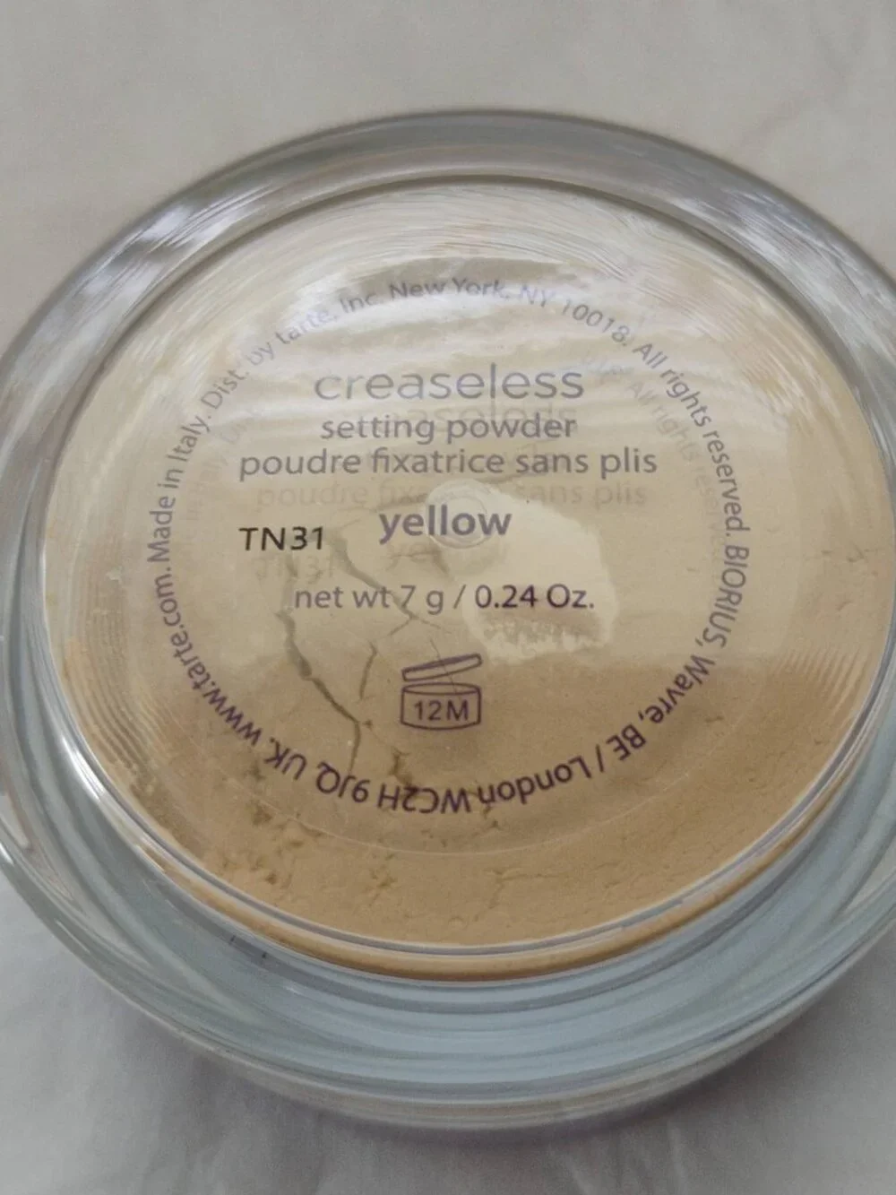 tarte Yellow Creaseless Undereye Loose Setting Powder- NWT - Full Size 0.24 oz